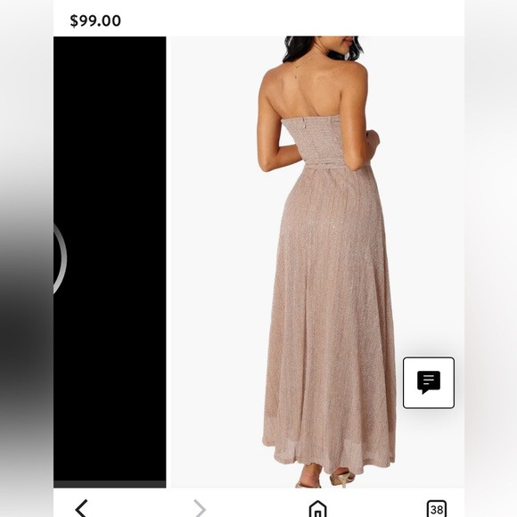 Petal & Pup Farley Strapless Metallic Shimmering Maxi Dress - Picture 3 of 12